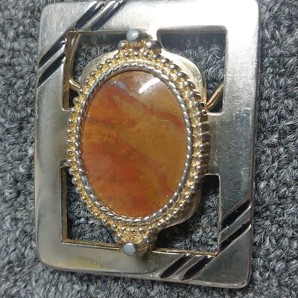 Vintage Orange Stone men's belt buckle - Picture 1 of 4